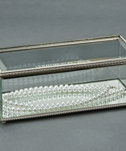 Rectangular Glass Box With Hinged Cover